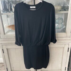 BAILEY 44 ANTHROPOLOGIE CUDDLED UP SWEATSHIRT DRESS BLACK SMALL PETITE NWT